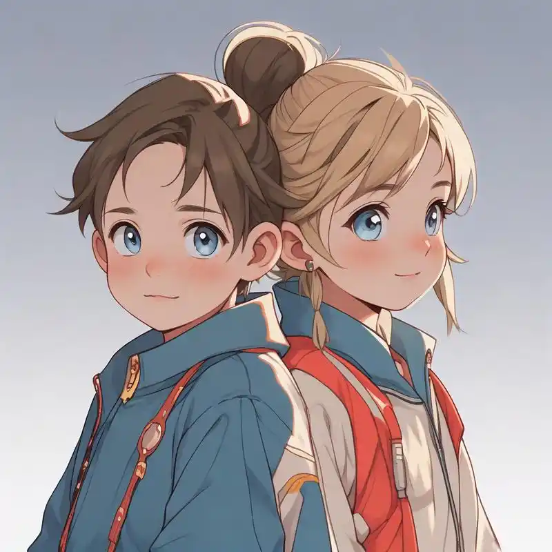 姐弟卡通头像91太可爱啦!