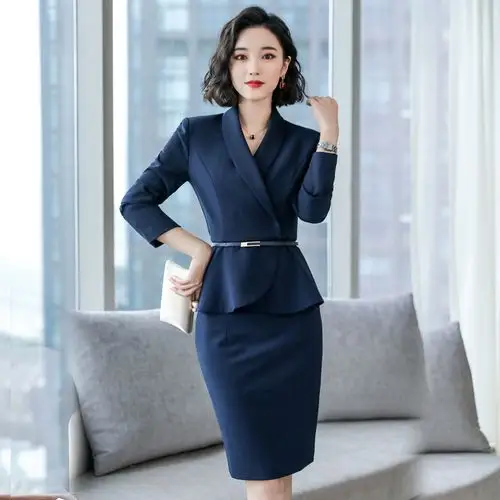 职业装女套装时尚气质女神范小香风衬衫长袖空姐制服工作服女秋冬