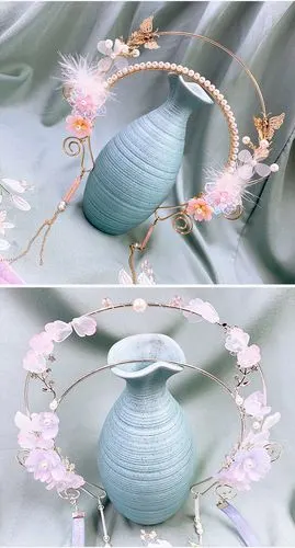 古风懒人发箍diy材料包汉服发饰发型流苏造型头冠全套头箍g97