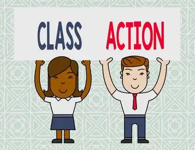 小团体代表一个大团体提出诉讼的商业理念两个微笑的人双手举着头顶上