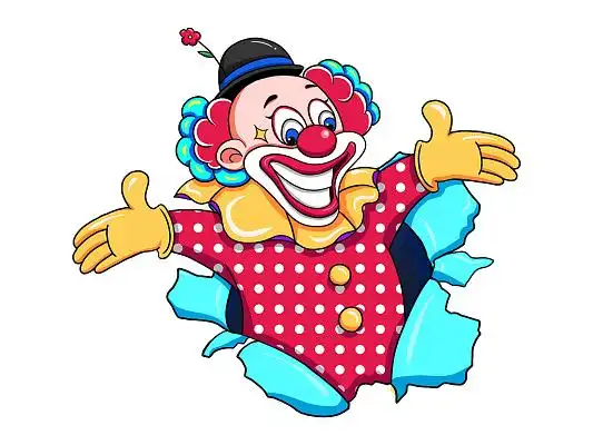 彩色手绘卡通马戏团小丑愚人节快乐元素png素材