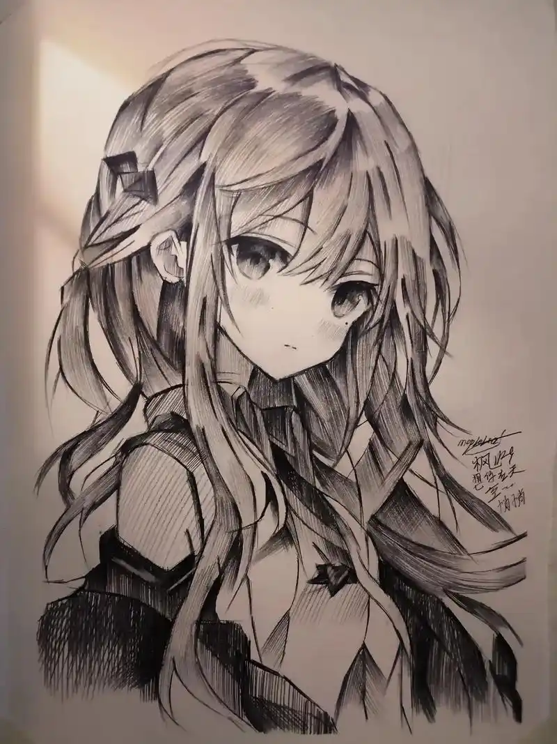 二次元绘画.冬至的初雪也会哽咽,她会等待一整个冬天#手绘 # - 抖音