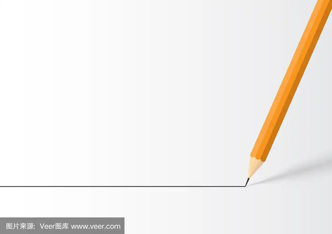 铅笔画直线上的白色背景矢量插图
