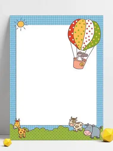 清新春天 i>动 /i> i>物 /i>操场热气球背景 i>图 /i>