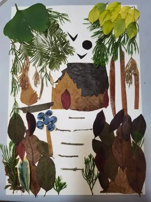 树叶拼贴画