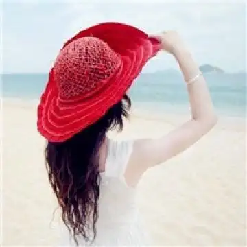 女生背影头像戴帽子海边长发史诗级的背影杀手