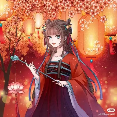 红色古风女生头像