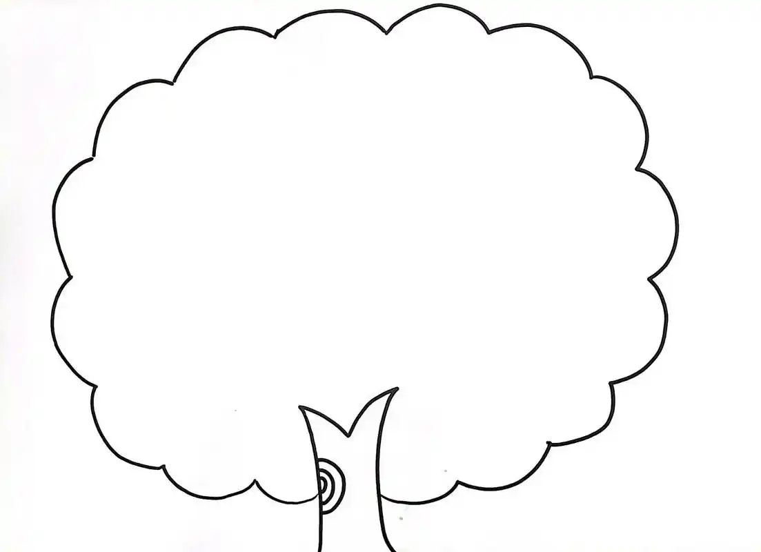 创意绘画 小班幼儿手工制作,大树电子版,可直接打印 - 抖音