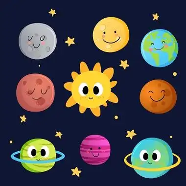 卡通手绘太阳星球小素材