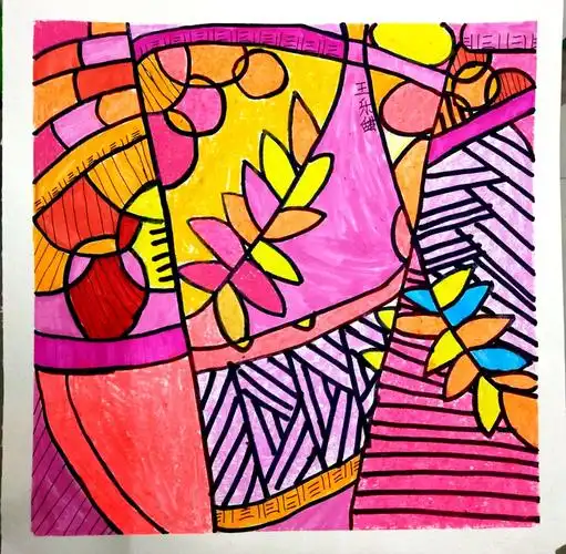 11/17 跟我学美术金凤路校区兰亭墨趣班课程《色彩装饰画》