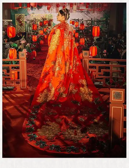 卐Ψ释志新款凤冠霞帔新娘装嫁衣皇后服古代秀禾服拖尾大披风风中式