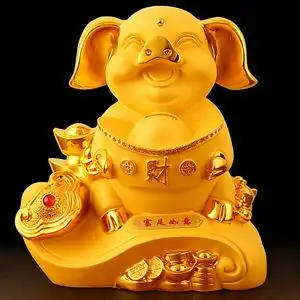 招财猪 span class=h>摆件 /span>存钱罐元宝如意猪店铺开张乔迁开业