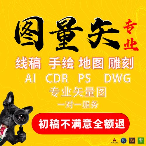 手绘线稿转矢量图高清ps ai cdr 平面设计 高清地图 模糊变高清
