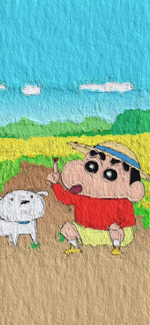 蜡笔小新の系列油画壁纸