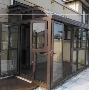 露天阳台玻璃顶金门窗断桥铝门窗户平开隔音封露台阳台别墅花园