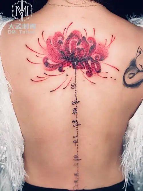 彼岸花字母_纹身图案手稿图片_静阿静90的纹身作品集