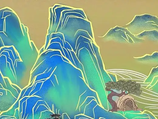 板绘国风山水(千里江山)插画-商业插画26600298天前手绘环保绘本水彩