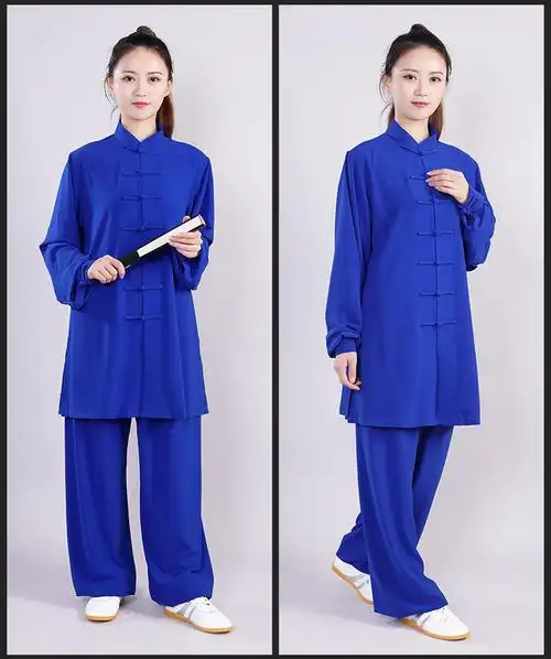 安踏同款太极服女夏夏新款经典表演服晨练服武术太极拳练功中长款绿色