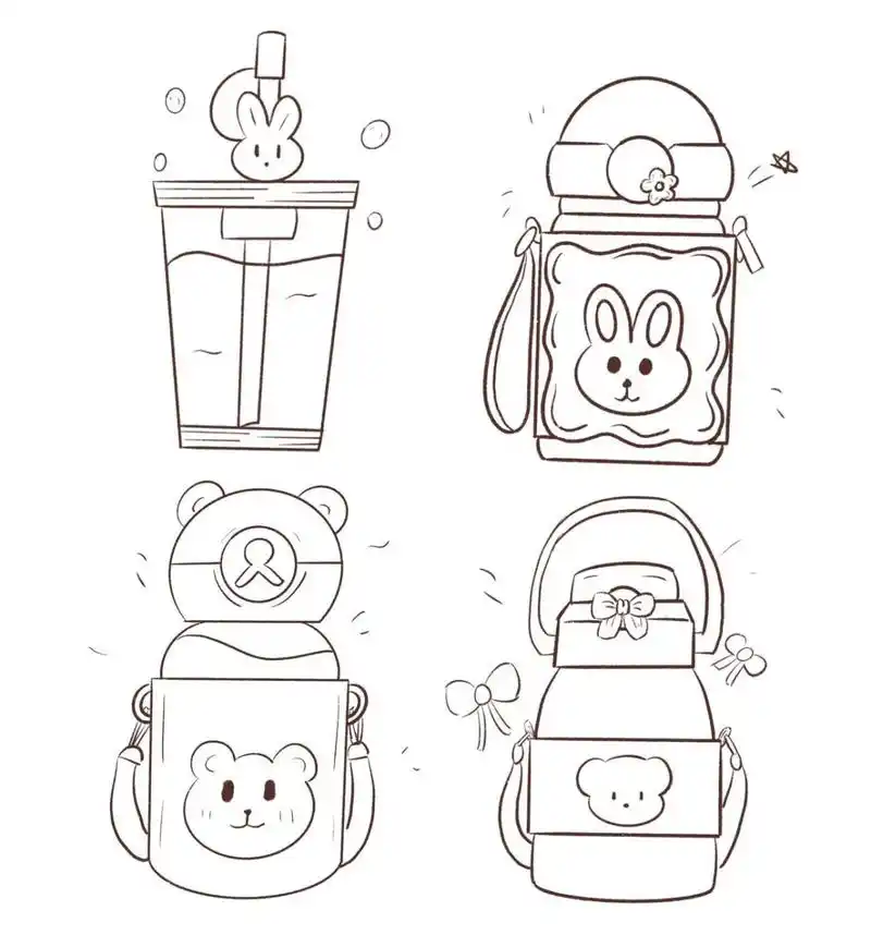 简笔画|小水杯简笔画 天气渐渐热起来啦!大家要多喝水补充水分呀!