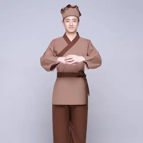 出租七夕牛郎服装董永服装男古装光棍节服平民汉服小二服百姓服优惠券