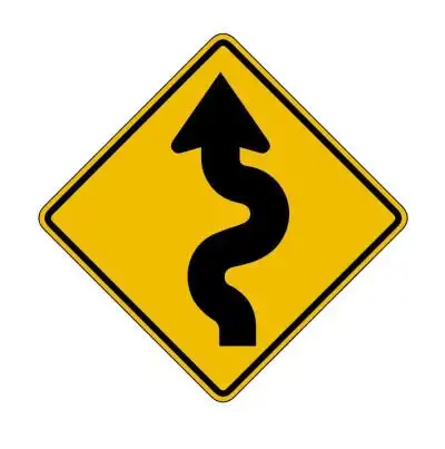 弯道行驶道路交通标志汽车标志