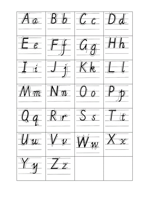 大小写英文字母四线三格书写标准a4打印1doc7页