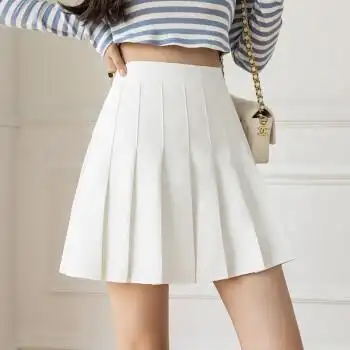 初中生百褶裙短裙显瘦学院风女春夏2022新款韩版西装半身裙小个子高腰