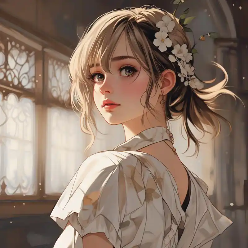 超有气质的唯美漫画女头像93