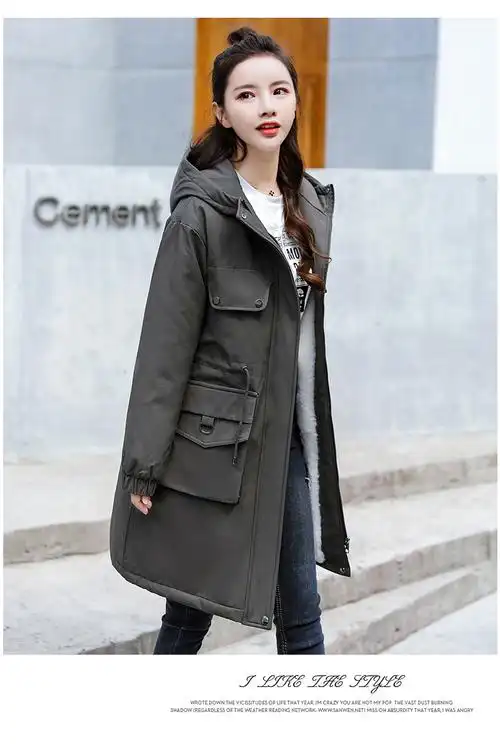 2020冬季新款加绒保暖棉衣外套中长款休闲舒适棉服外套派克服