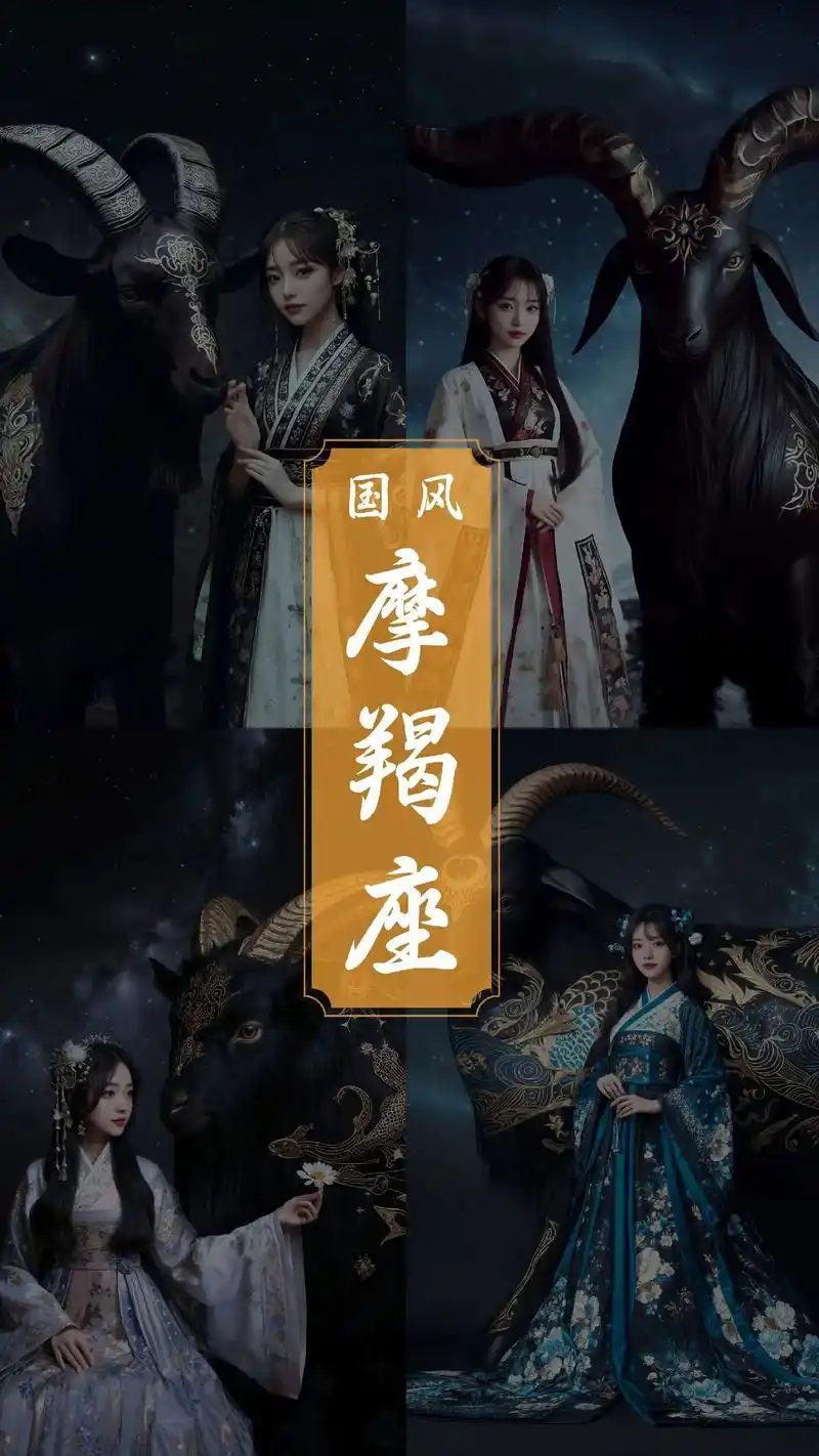 国风十二星座之:摩羯座.前几天有粉丝让我做一个国风摩羯座,所 - 抖音