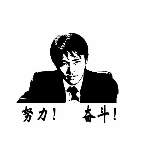 车贴墙贴努力 奋斗 周星驰款贴纸 防水防划痕保护贴纸 30×30厘米