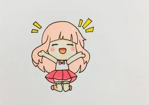 上面就是卡通小女孩简笔画的绘画教学了,我们这对可爱的小女孩进行