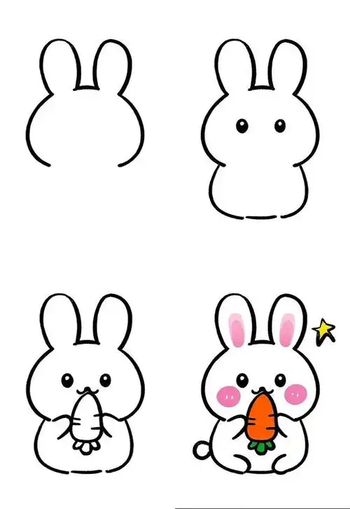🐰兔子简笔画步骤🎨