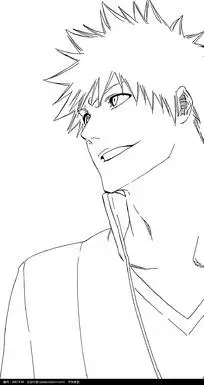 卡通男人侧脸线描