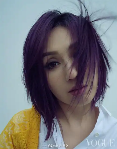 杨千嬅紫发造型##杨千嬅杂志封面大片