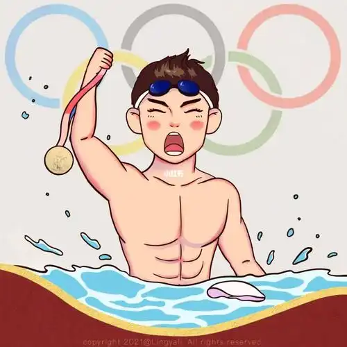 奥运手绘插画夺金时刻——汪顺7878787815