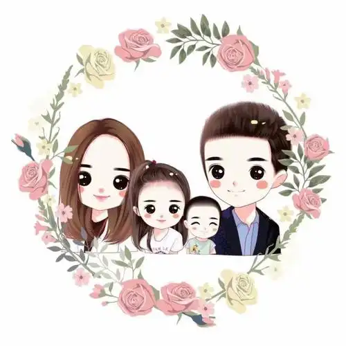 好看的三口,四口,五口之家微信头像,个性手绘头像
