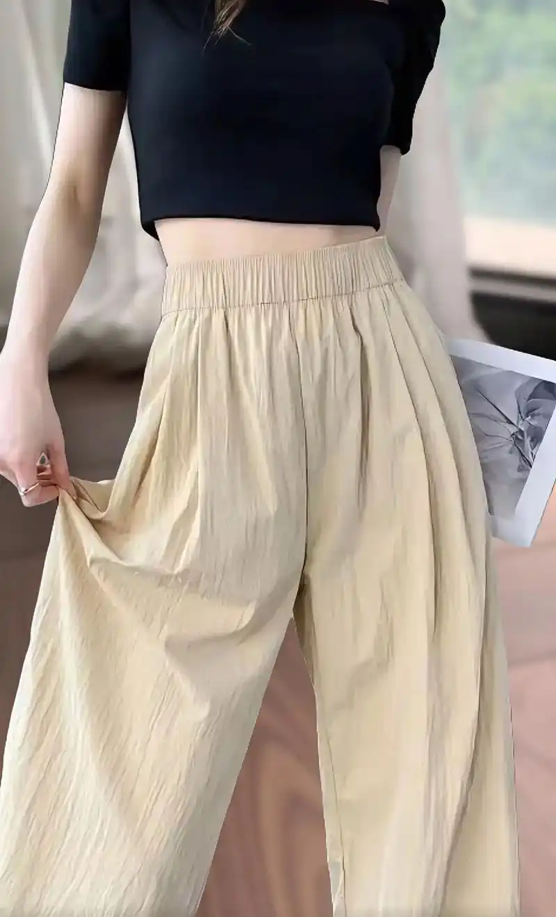 小个子冰丝阔腿裤女夏薄款2024新款