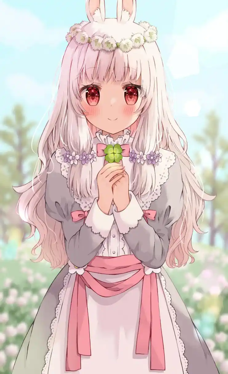 画师:鴨月ゆの,兔耳朵少女#二次元美图# #我爱二次元# #二次元女