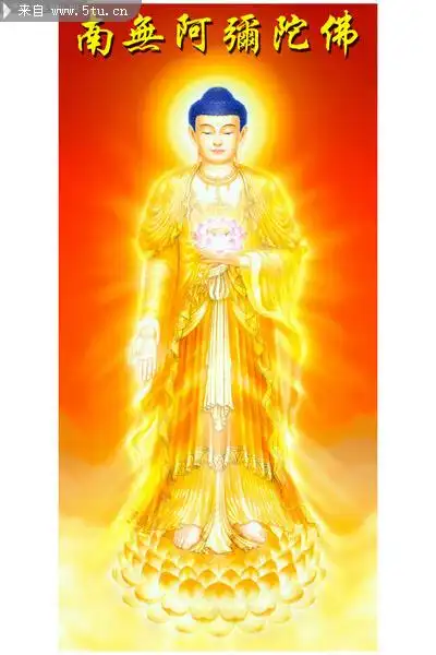 高清金色阿弥陀佛全身画像