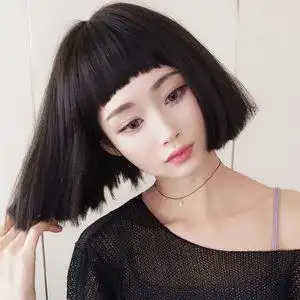 cos假发女不规则狗啃刘海短直发假发韩国帅气齐刘海bobo短发假发