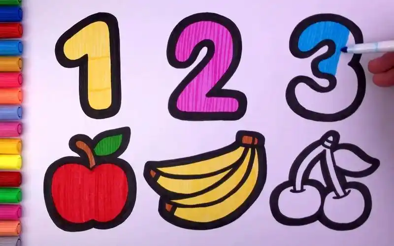 儿童简笔画教孩子画数字水果
