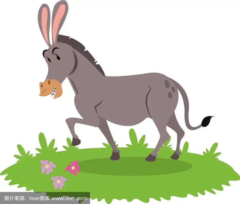 孤立的驴子卡通设计