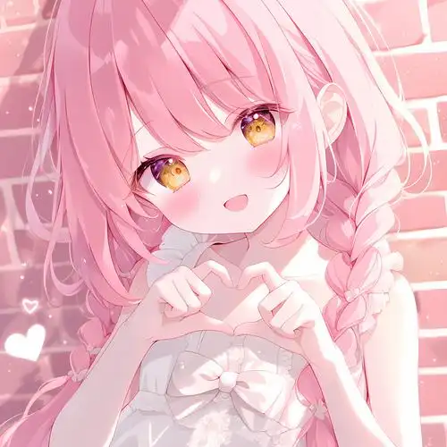 比心动漫女孩眼里冒爱心的二次元图片二次元头像女比心呆萌可爱恋爱中