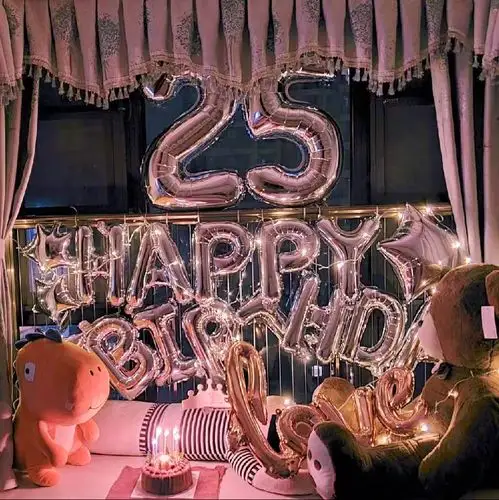 生日快乐派对趴体酒店房间浪漫表白创意装饰品场景布置背景墙气球
