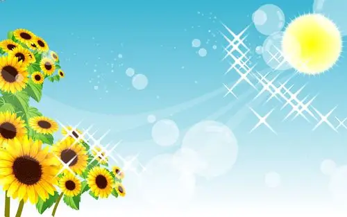 向日葵卡通植物壁纸