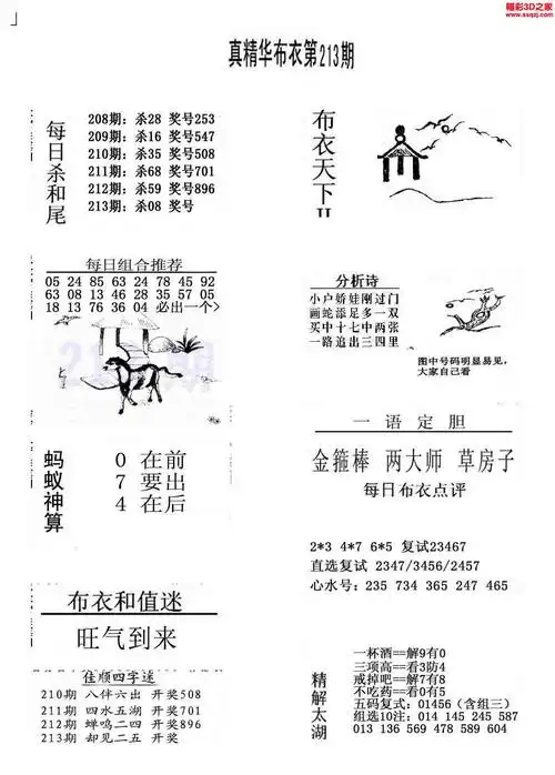 3d15213期真精华布衣天下123456_3d布衣图库_3d之家