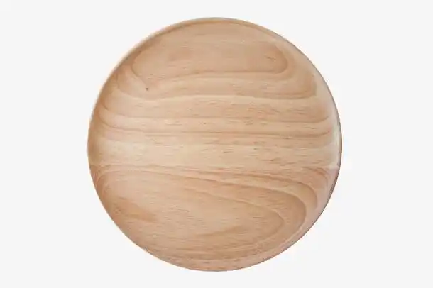 棕色木质纹理木圆盘实物