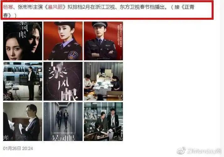 收视女王回归!杨幂《暴风眼》拟定双台联播,定档时间有"讲究"