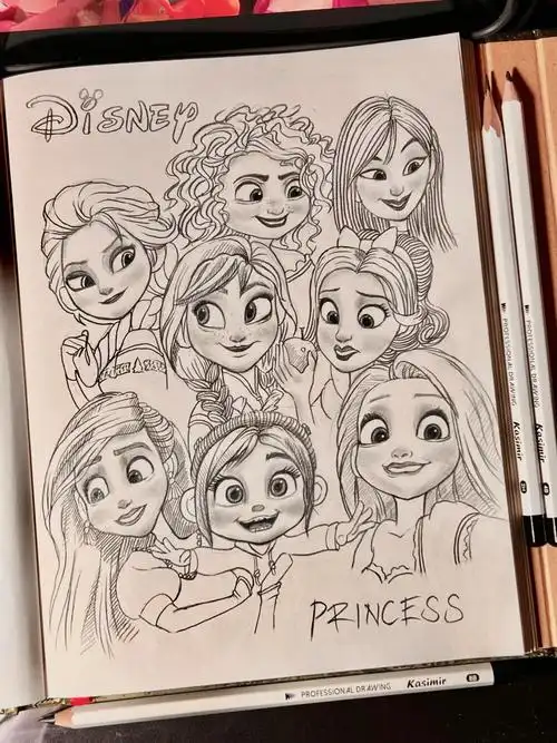 迪士尼速写公主大聚会
